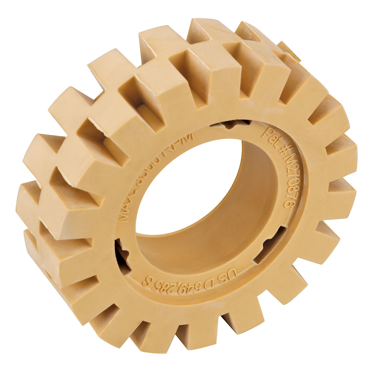 Dynabrade 4 (102 mm) Dia. x 1-1/4 (32 mm) Wide Beige Rubber Eraser Wheel  92240