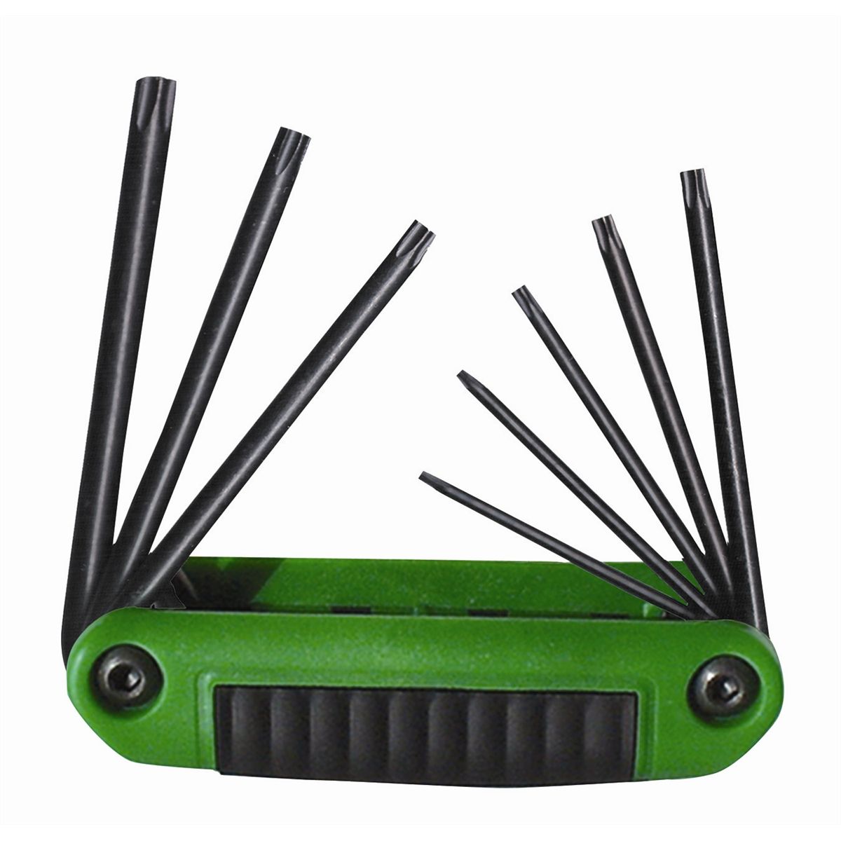 Security Torx Series Fold-up Hex Key Set w Ergonomic Handle 7 Pc