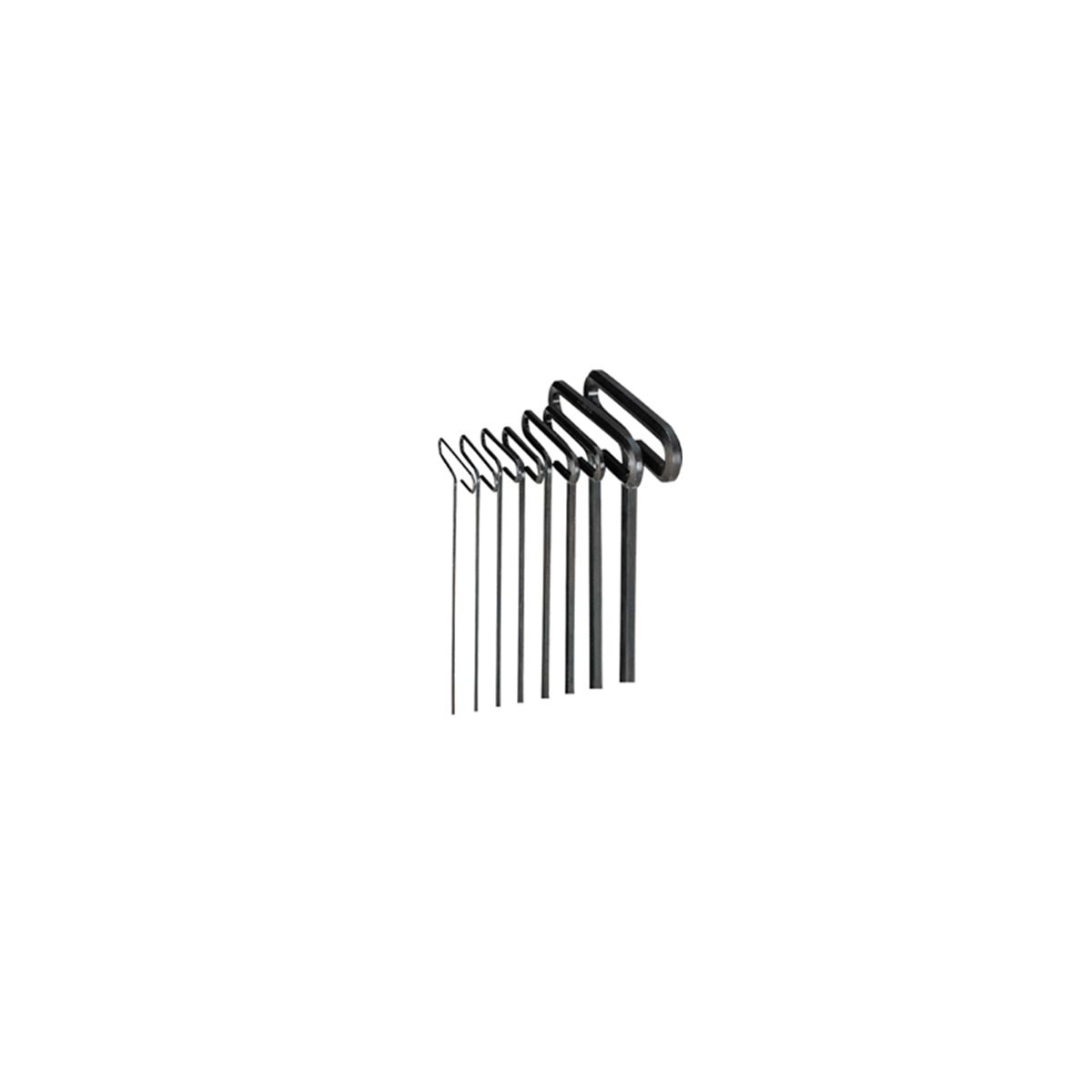 6 Inch Metric Hex T-Key Set Standard Grip 2-10mm 8 Pc