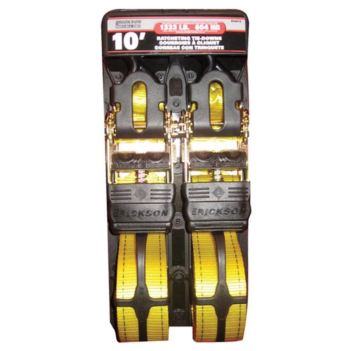 2-PK 2" X 10' RATCHET STRAP 4000 LB