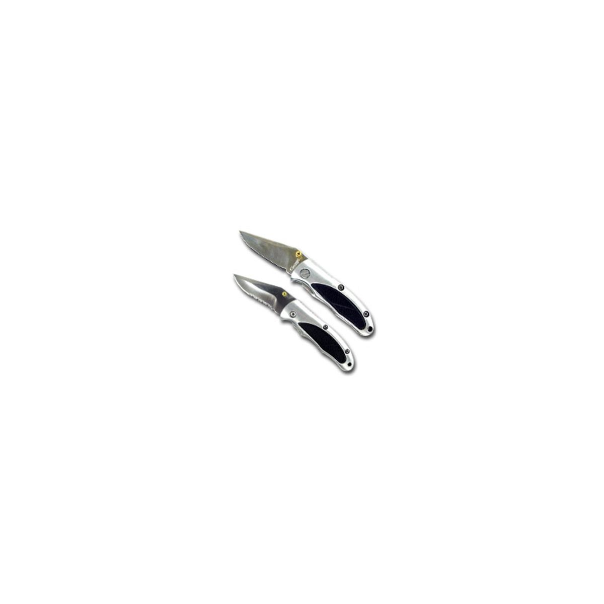 Hawk Lockback Knife Set Stainless Steel w/ Rubber Inlay