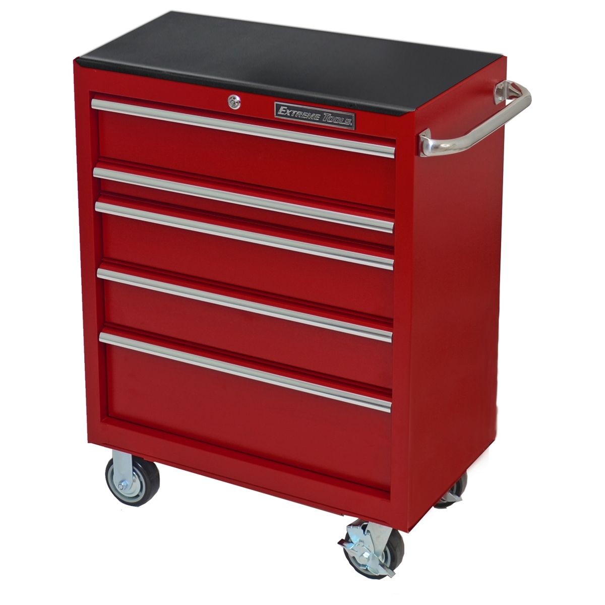 30 inch 5 Drawer Roller Cabinet, Textured Red