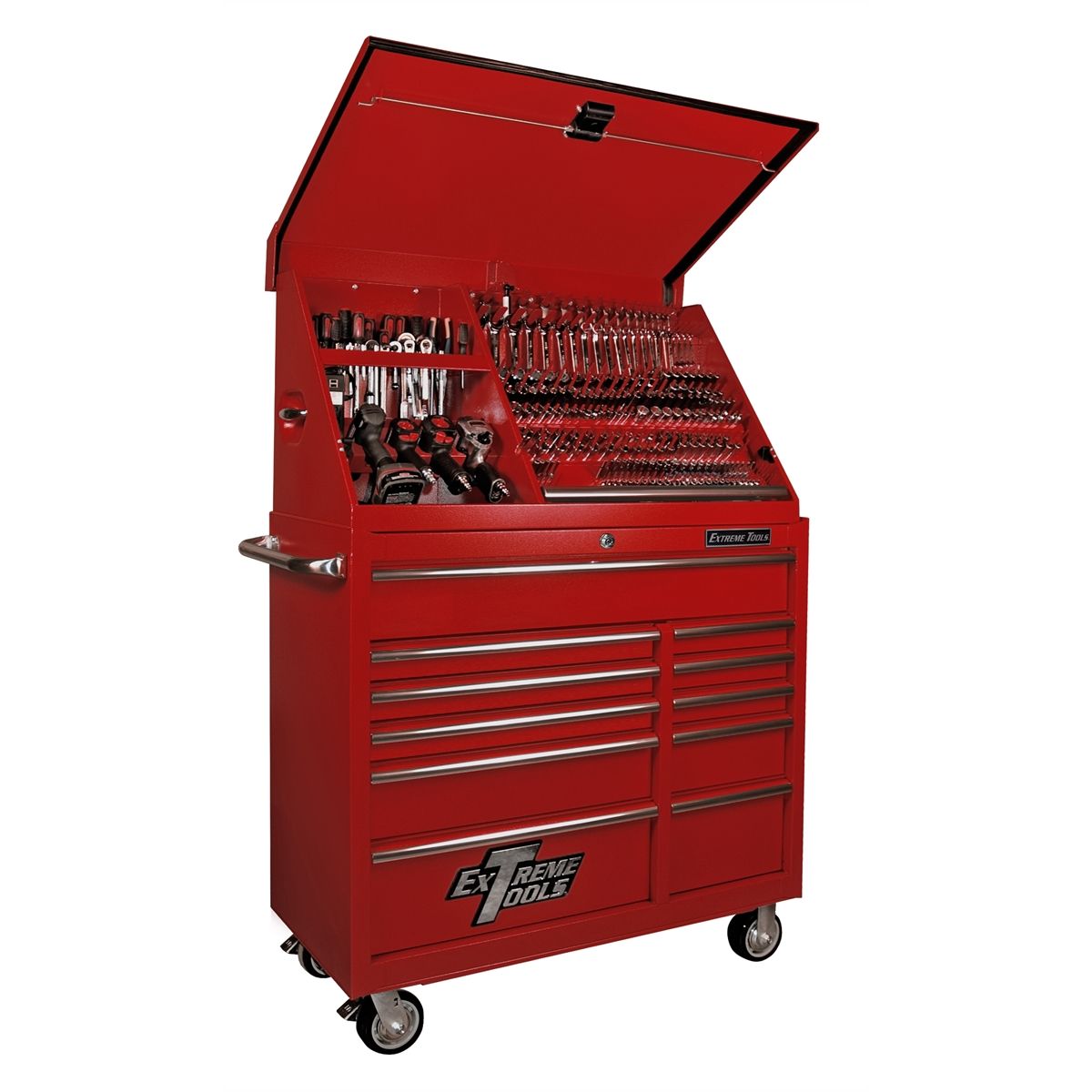41" Portable Workstation/Roller Cabinet Combo, Red