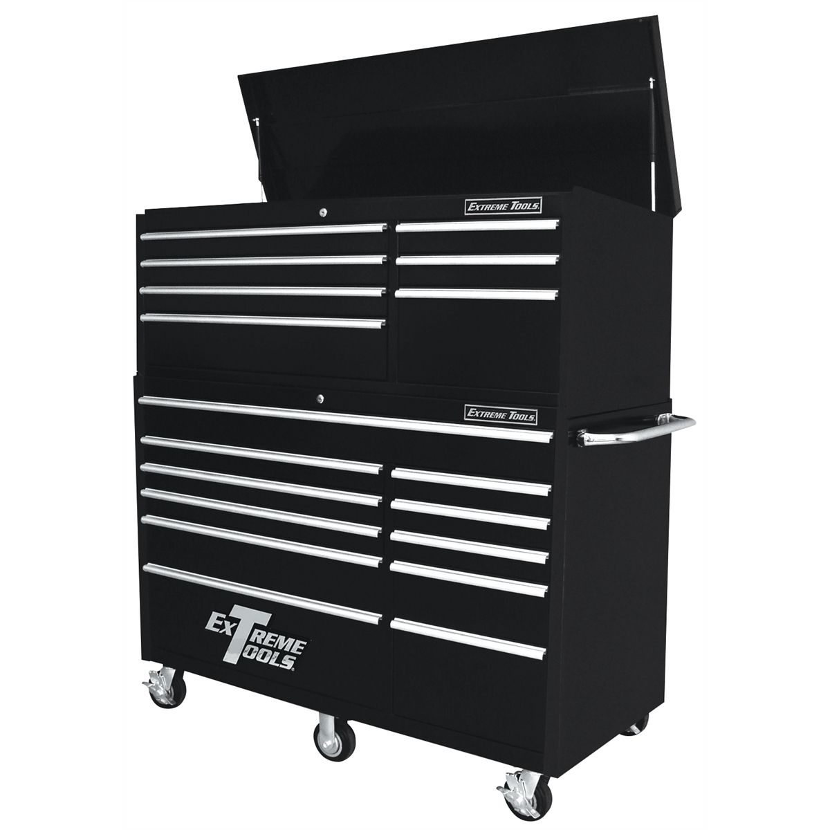 7 Drwr Top Chest 11 Drwr Roller Cabinet Combo-BLK