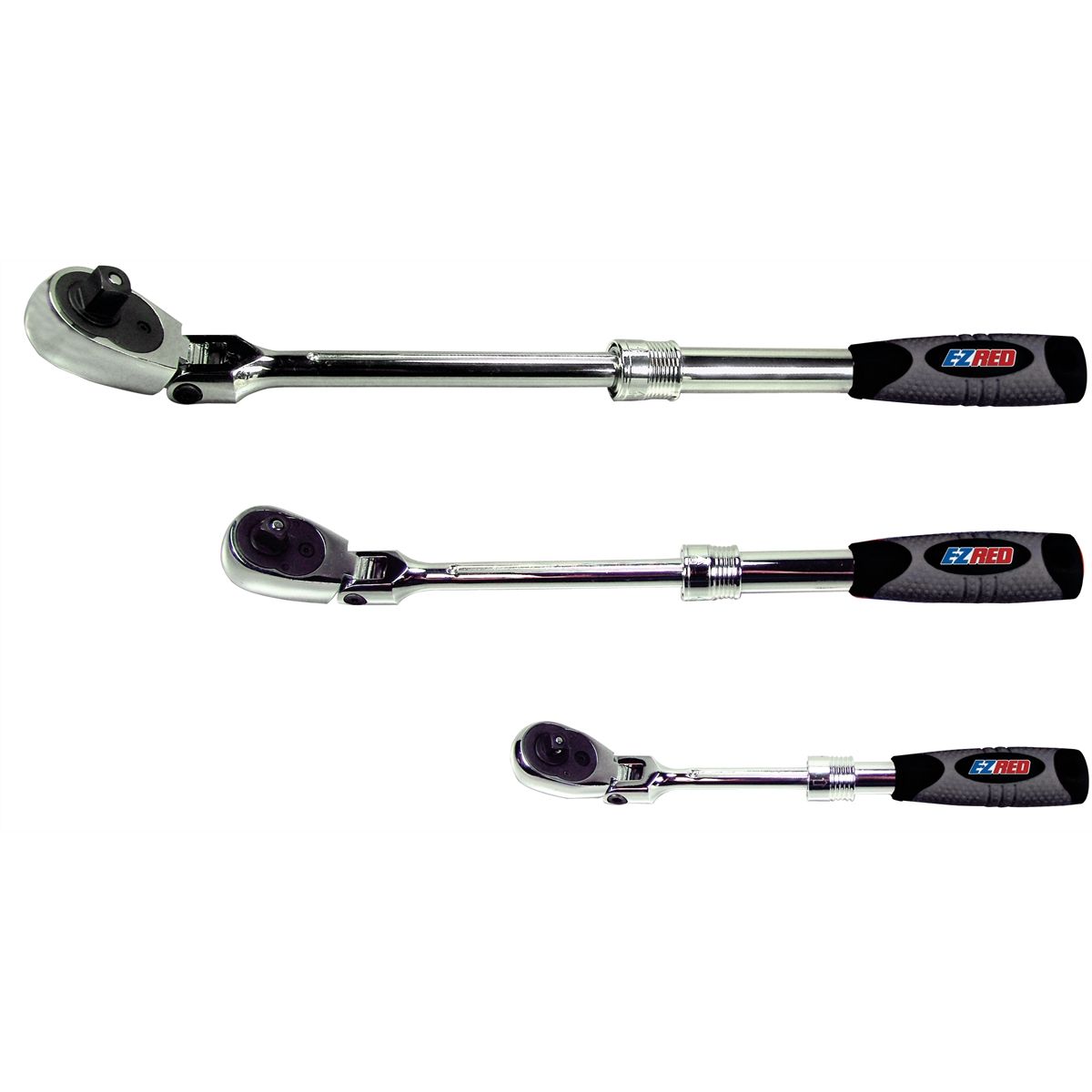 EZ Red 3 Piece Locking Flex Head/Extenable Ratchet set MR482FL