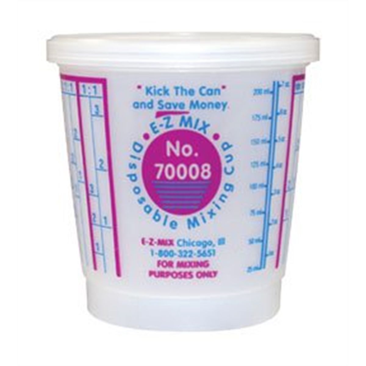 E Z Mix 70008 - 1/2 Pint Plastic Mixing Cups Box of 100