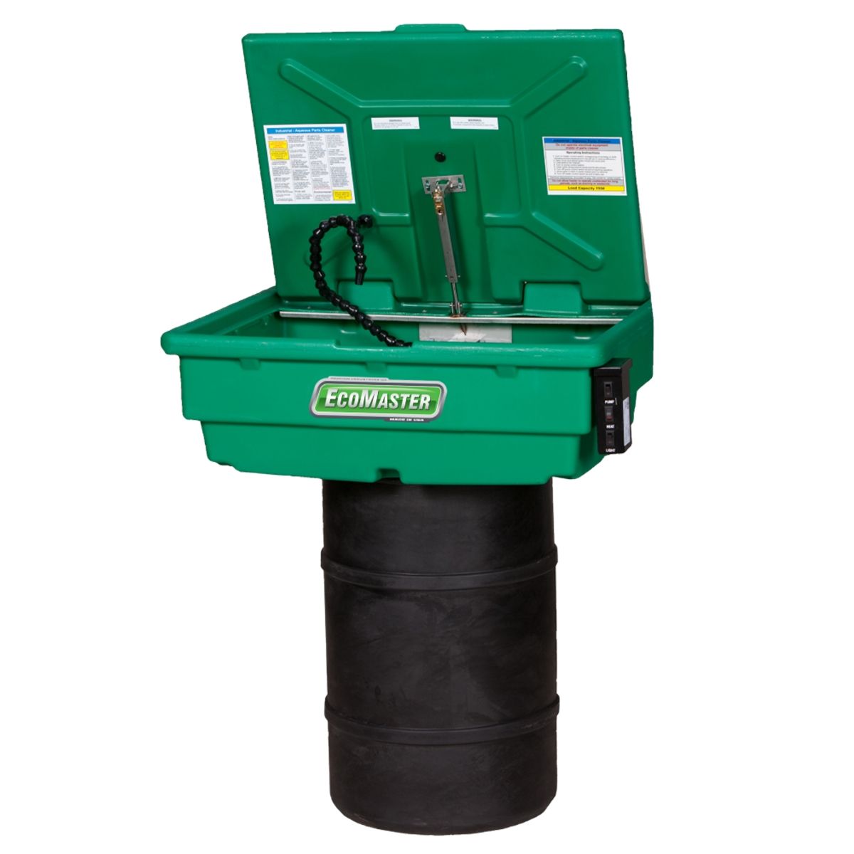 30 Gal Heated Drum Mounted Parts Washer with Drum