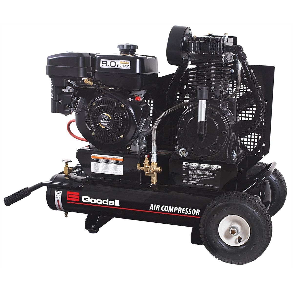 Goodall Manufacturing [65-200] Portable Air Compressor, 17.2 cfm, 2 ...