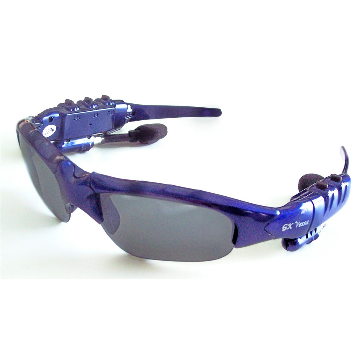 Blue Sunglasses with MP3 2 GIG FM Flip-up Lenses