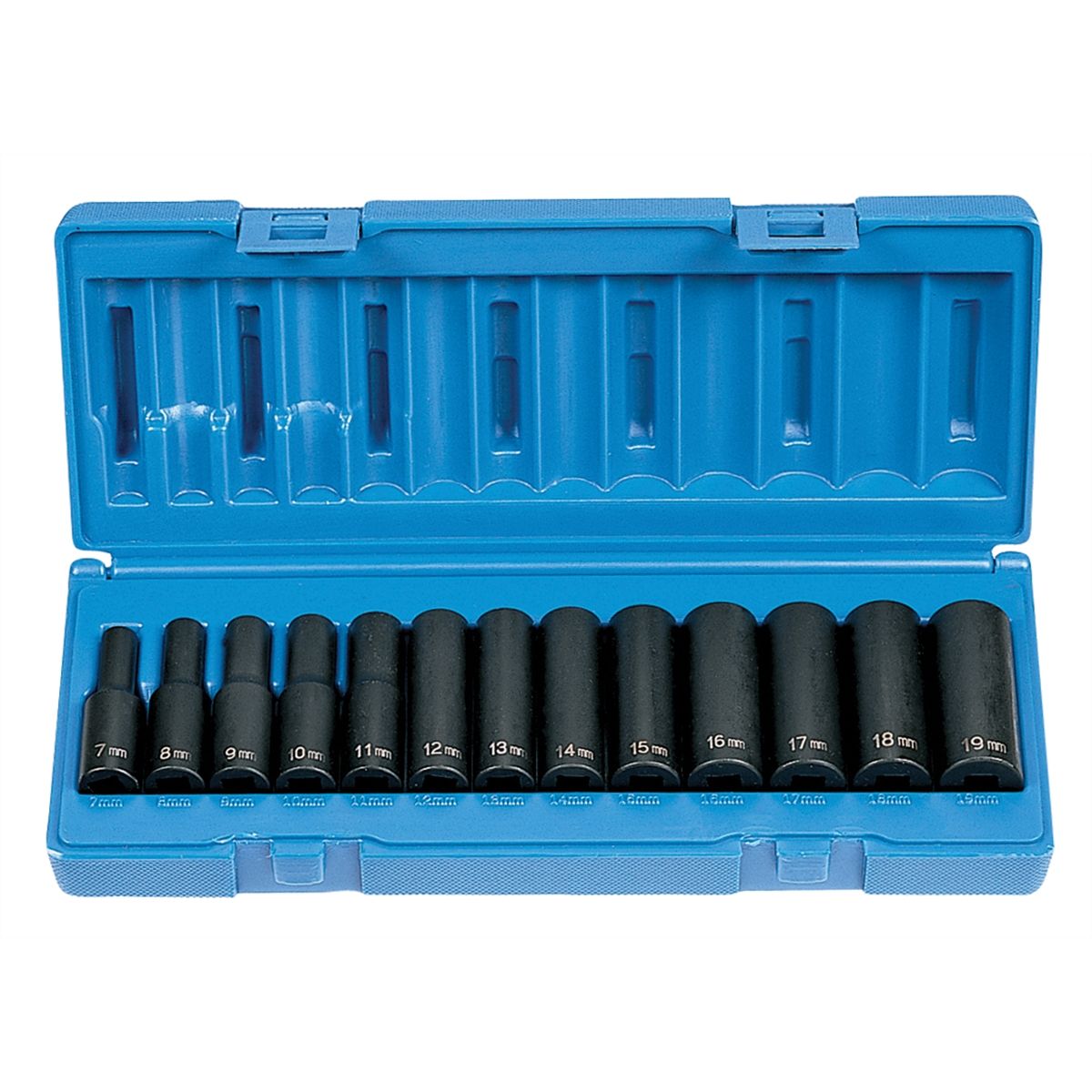 3/8 in Dr 12 Pt Deep Metric Impact Socket Set - 13-Pc