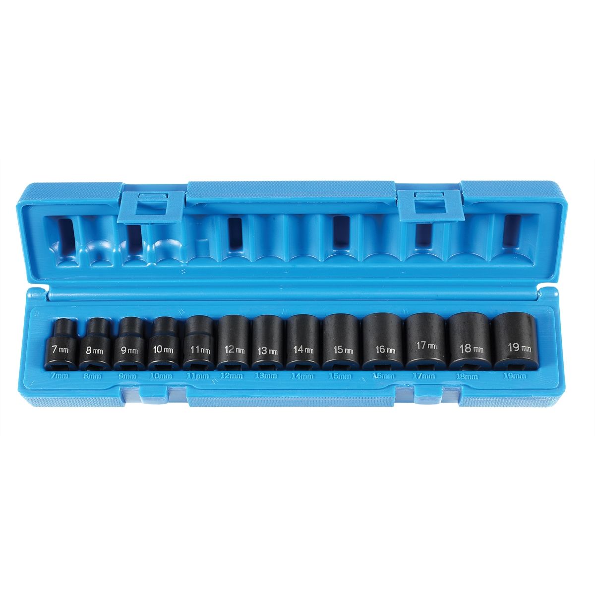 3/8 In Dr 12 Pt Std Metric Impact Socket Set - 13-Pc