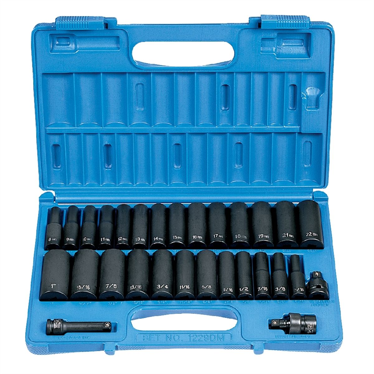 13Pc 3/8 Dr Fractional & Metric Hex Driver Set - SUNEX Tools