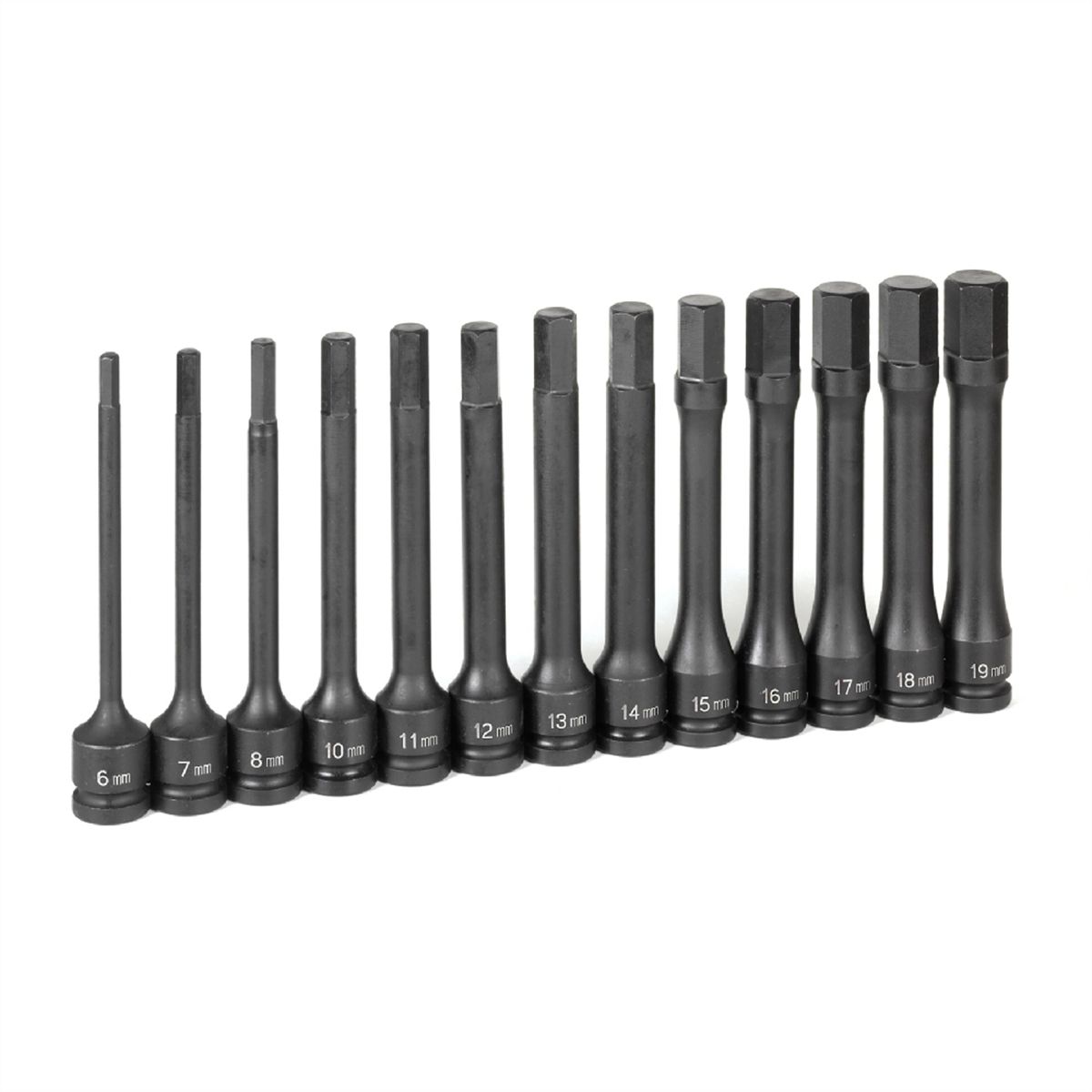 Grey pneumatic 1363mh 1 2 drive metric hex driver set 6 length 13 pc