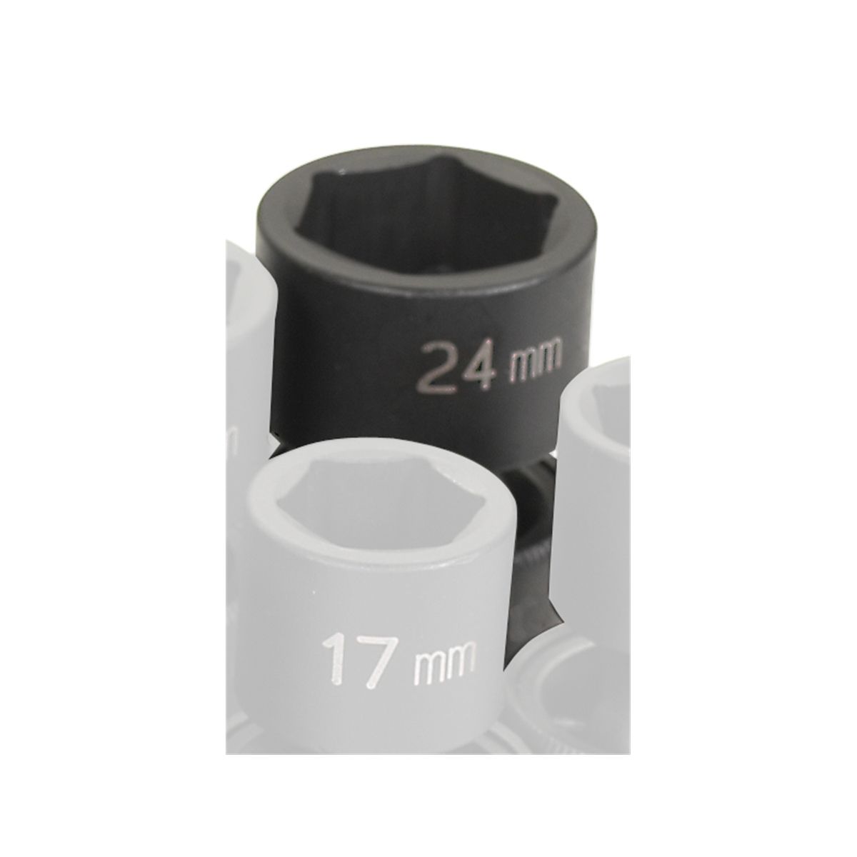 Grey Pneumatic 2024M 1/2 Inch Drive X 24mm Standard Socket – Impact Grade, Made In USA