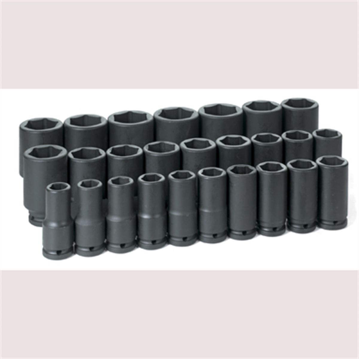 3/4 In Dr Deep Metric 6 Pt Impact Socket Set - 26-Pc