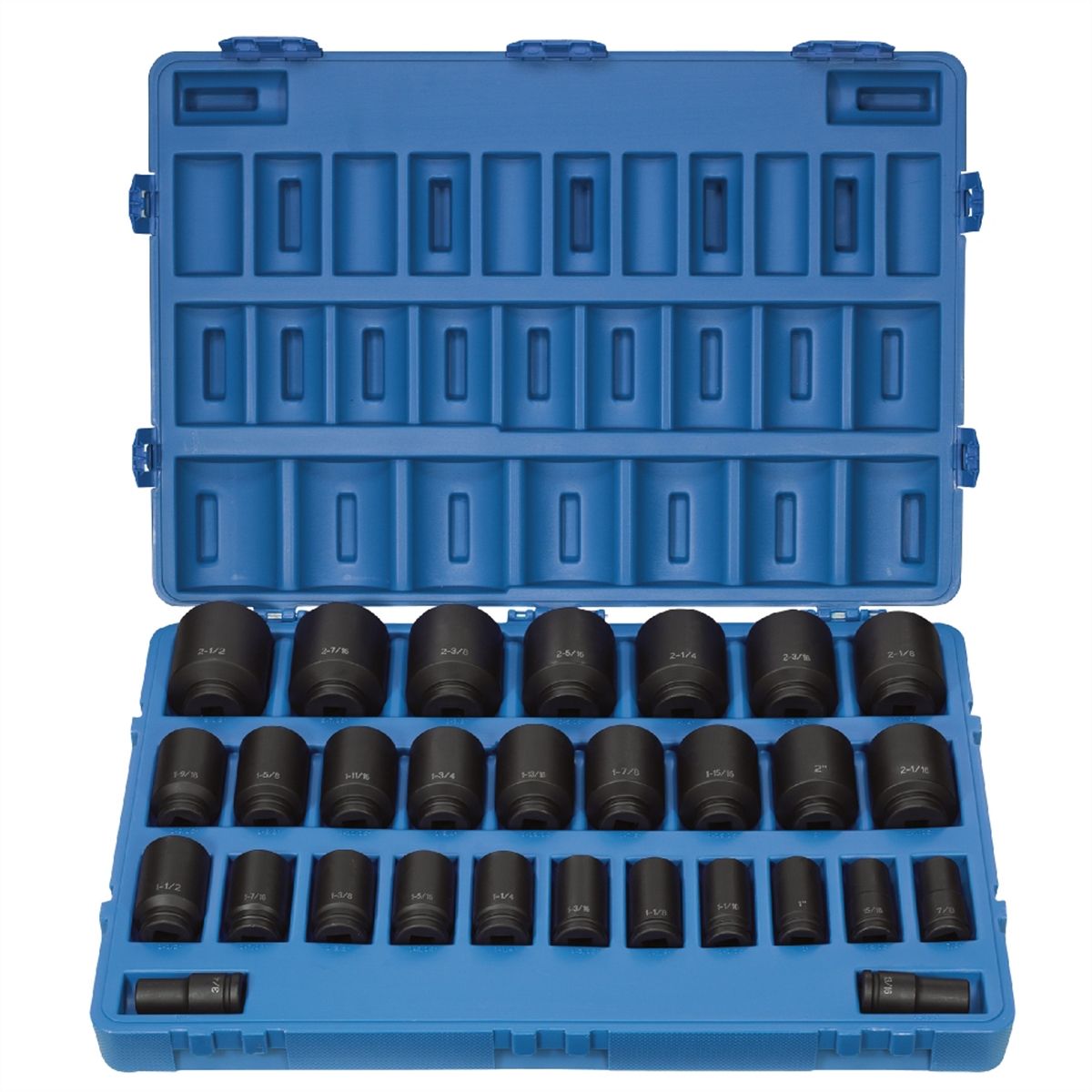 3/4 In Dr Deep Fractional 6 Pt Impact Socket Set - 29-Pc