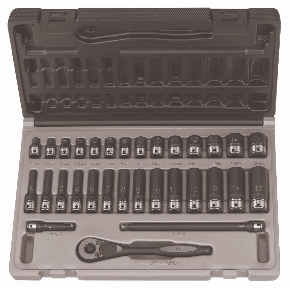 1/4 In Dr 12-Pt Std & Deep Length Fractional Duo Socket Set - 23