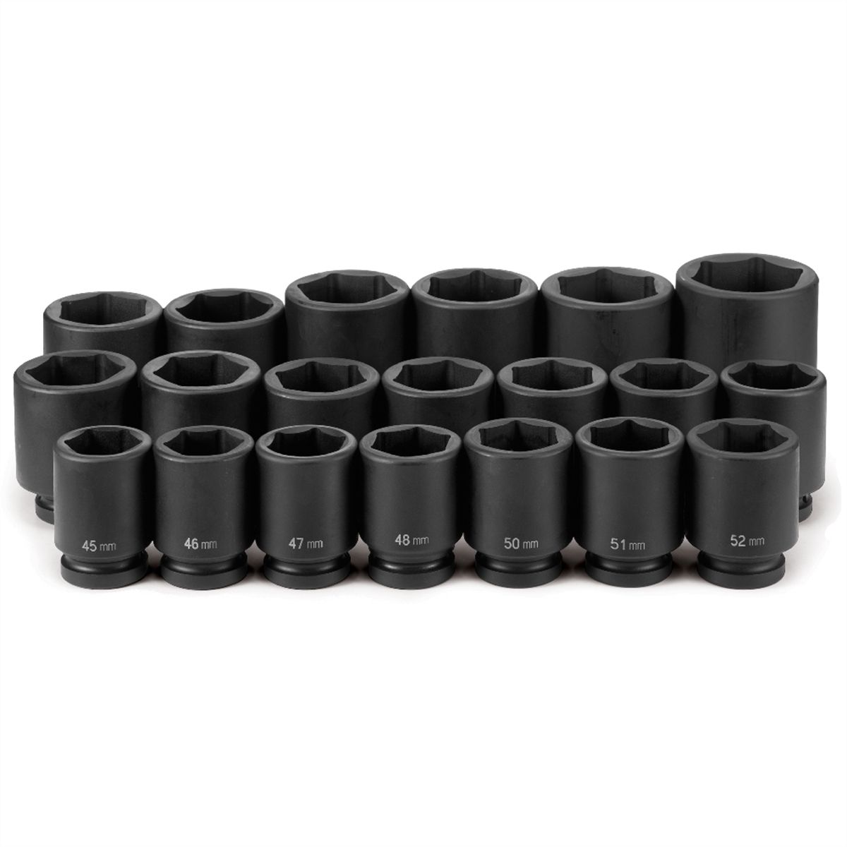 Grey Pneumatic 9020MD 1" Drive Deep Metric Impact Socket Set