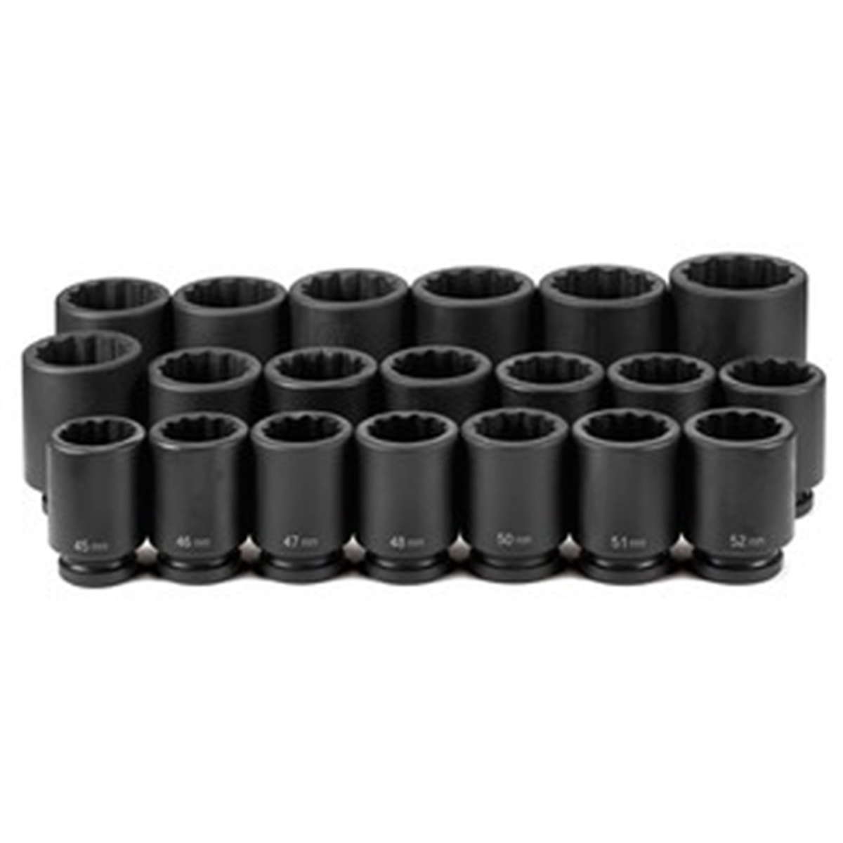 1 Inch Drive Deep Length Metric 12 Pt Impact Socket Set 20 Pc 45