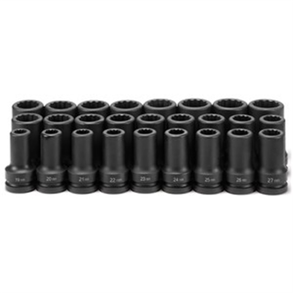 1 Inch Drive Deep Length Metric 12 Pt Impact Socket Set 26 Pc 19