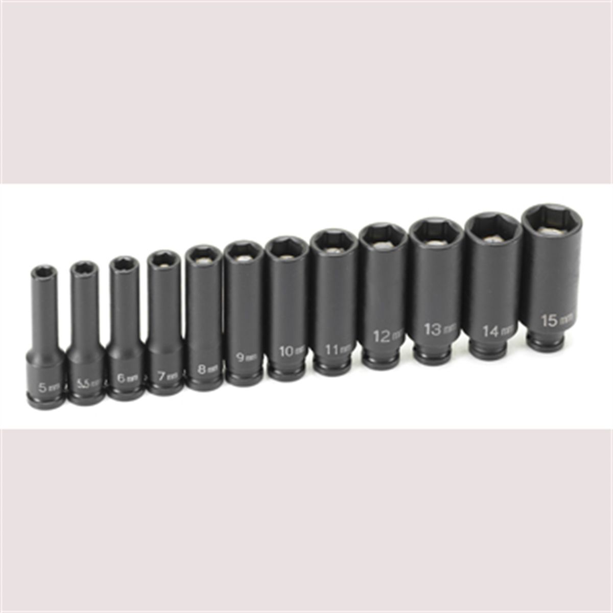 1/4'' Drive Deep Metric Magnetic Impact Socket Set - 12-Pc