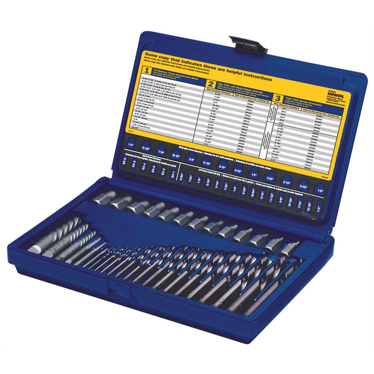 Hanson 11135 35 Pc Screw Extractor Drill Bit Set