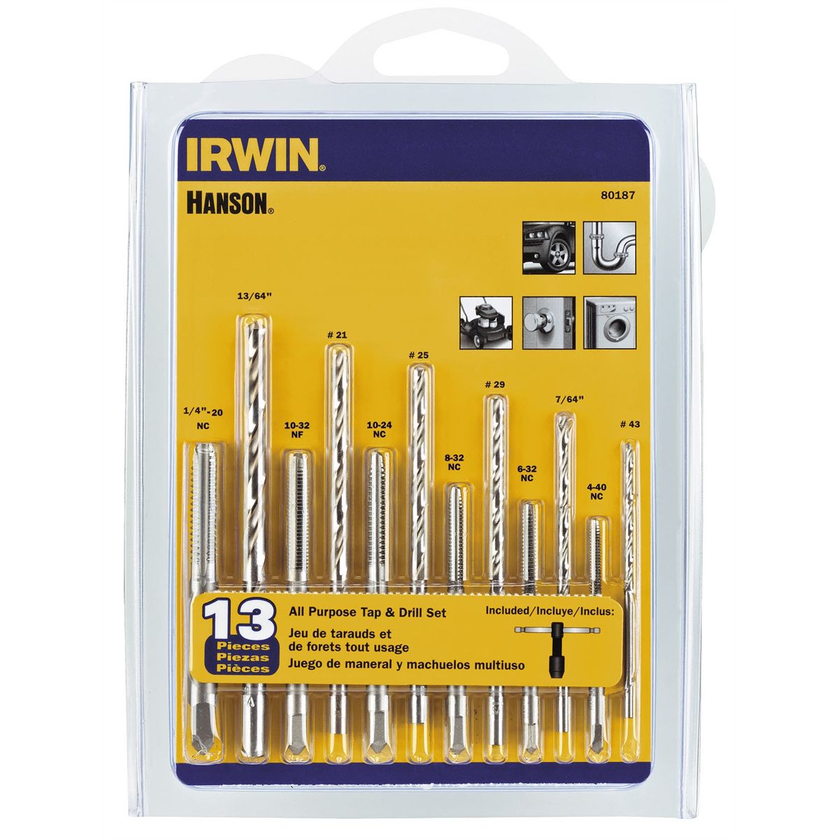 Tap (HCS) & Drill Bit Sets (HSS) Hanson 80187