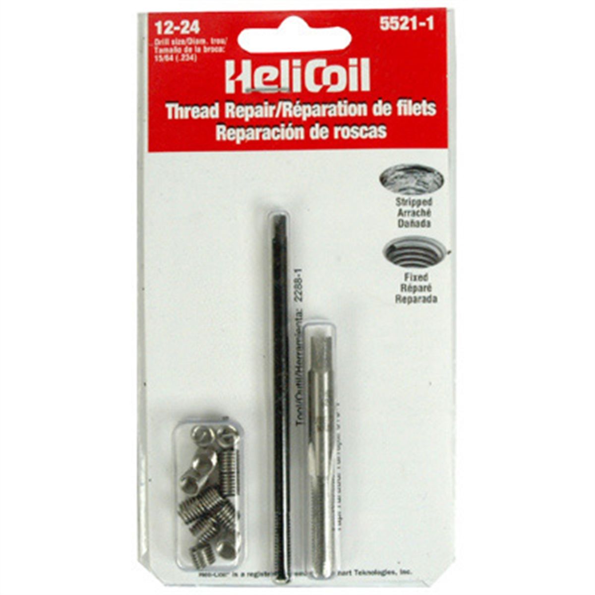 Heli-Coil Standard Thread Repair Kit - Coarse Thread - 3/4-10 x 1.125  long - 25/32 drill bit not included 5521-12 - Advance Auto Parts