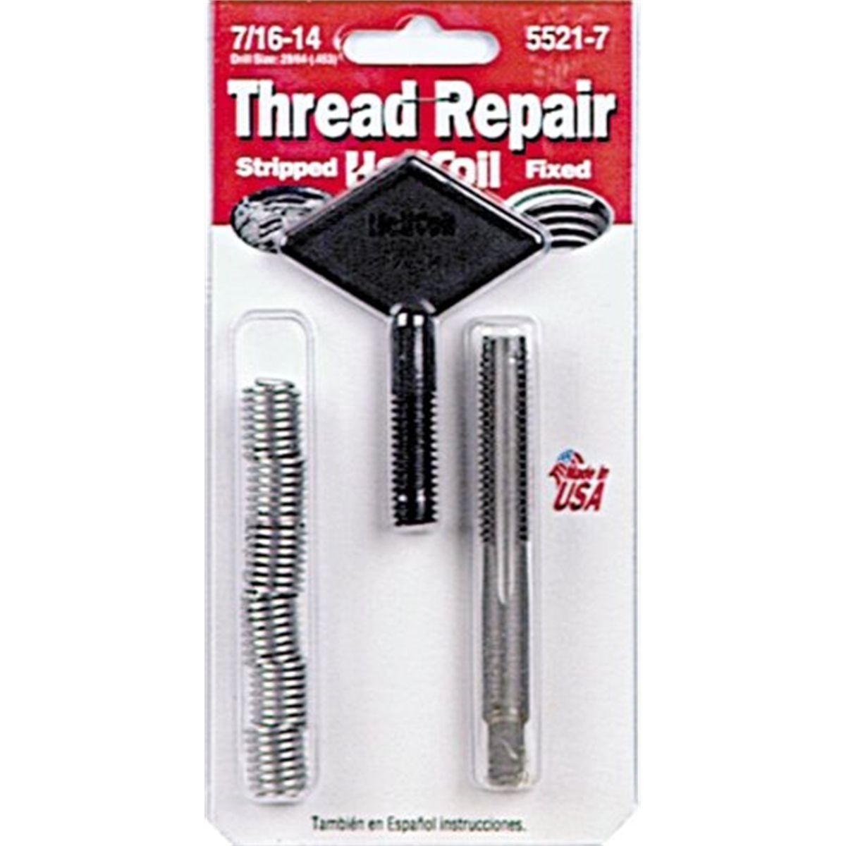 5/8-11 OD x 5/8" Lg 5pc lot 7/16-14 Keylocking Thread Repair Insert 