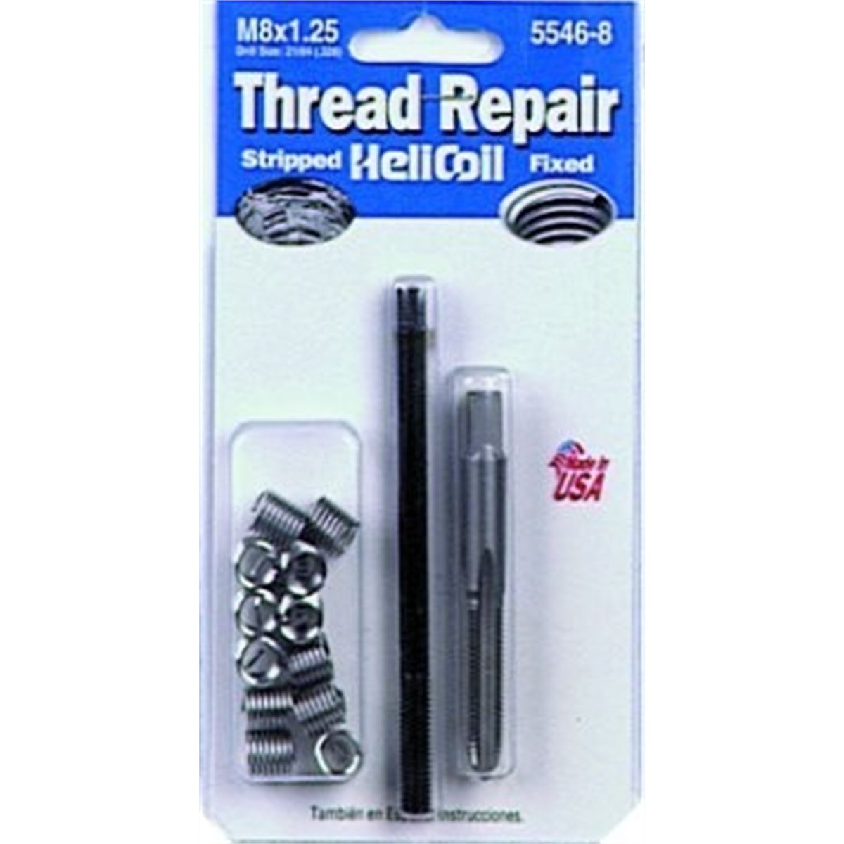 Perma Coil 1221-308 Metric Thread Repair Insert Kit M8x1.25 Helicoil 5546-8 