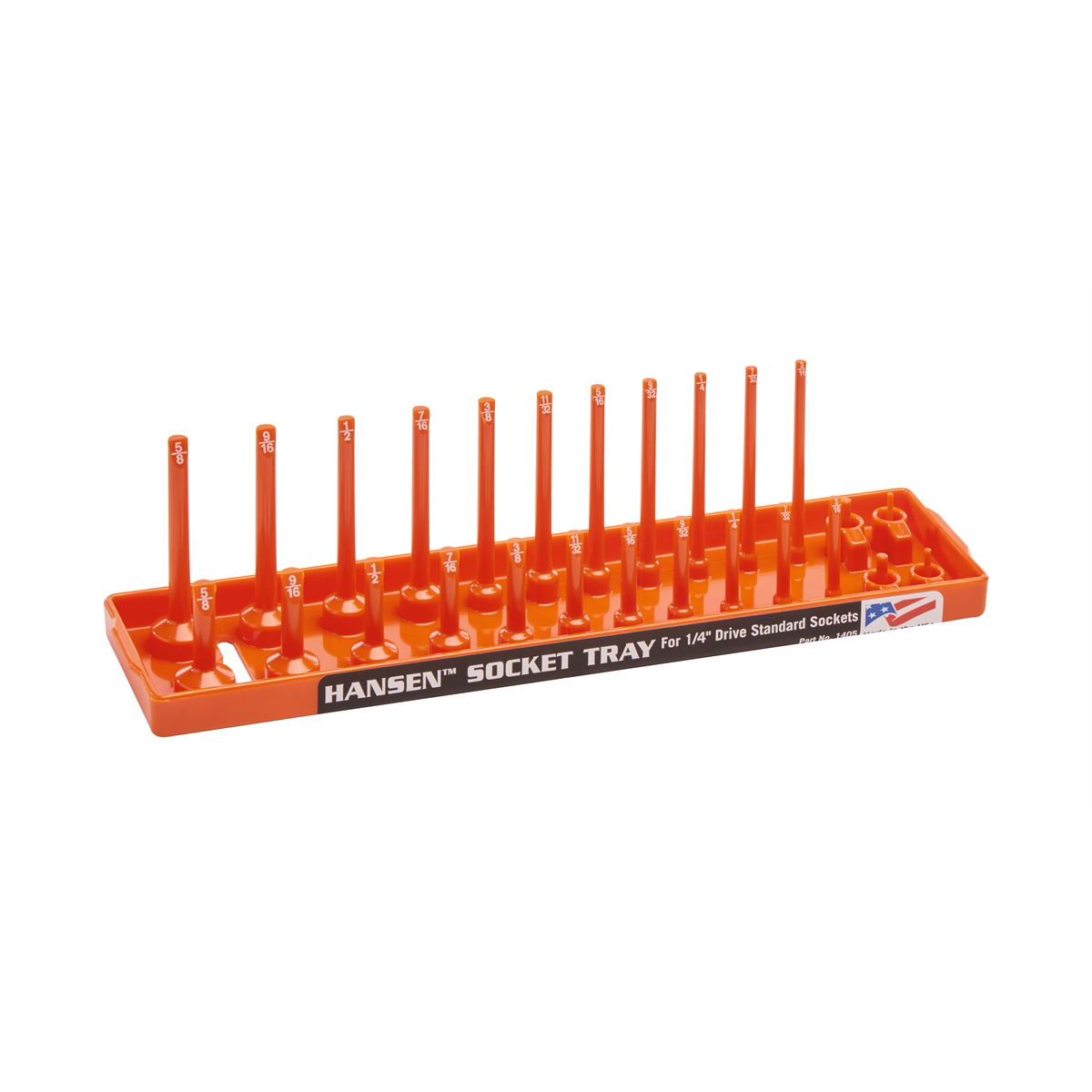1/4" Dr. Orange SAE Deep and standard socket tray