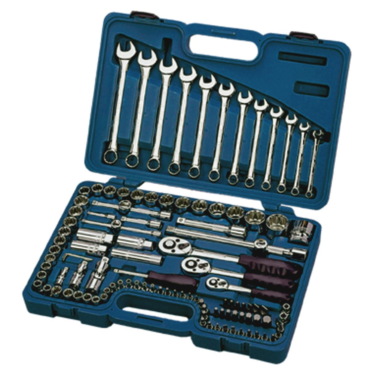 1/4", 3/8" and 1/2" Drive Socket and Wrench Set - 111-Pc