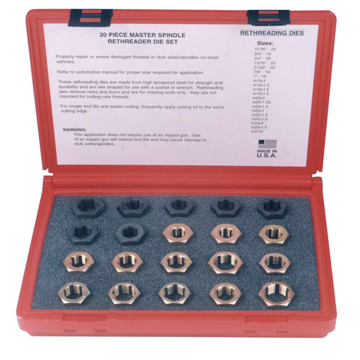 Details about   7 PIECE LOT MASTER MECHANIC 1" TITANIUM COATED DIE MACHINE SCREW DIES 