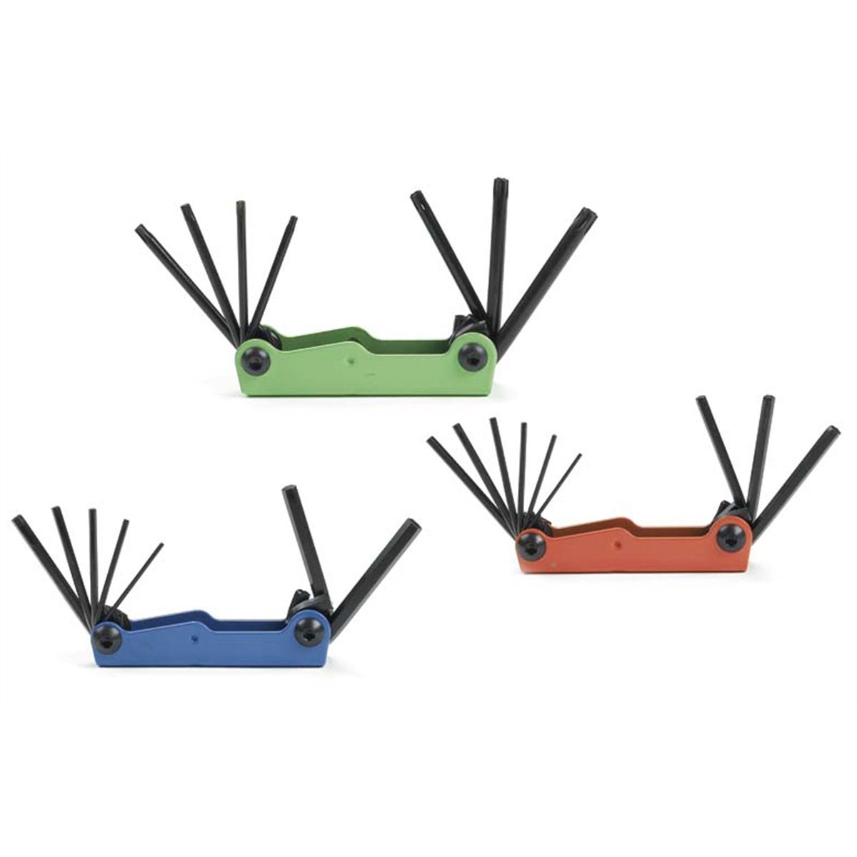 Hi-Vis Fold-up Metric, SAE, Torx, Allen Wrench Hex Key Set