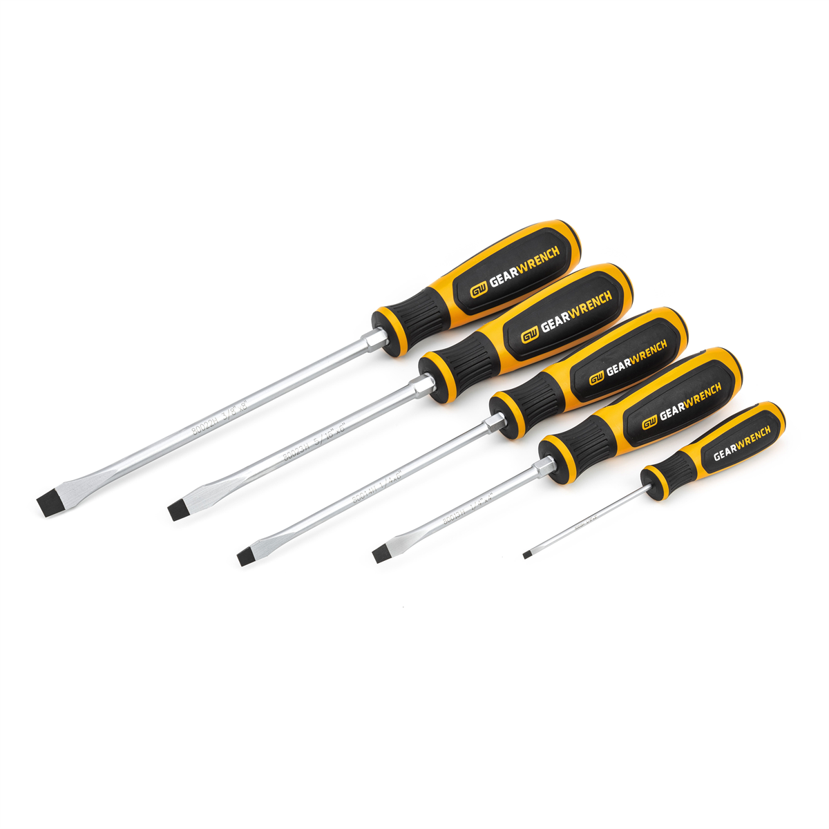 5 Piece Slotted Dual Material Screwdriver Set