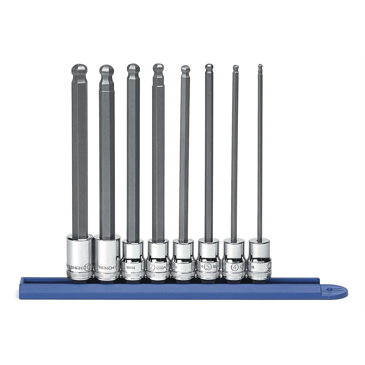 3/8 Inch Drive Metric Long Ball Hex Bit Socket Set 8-Pc