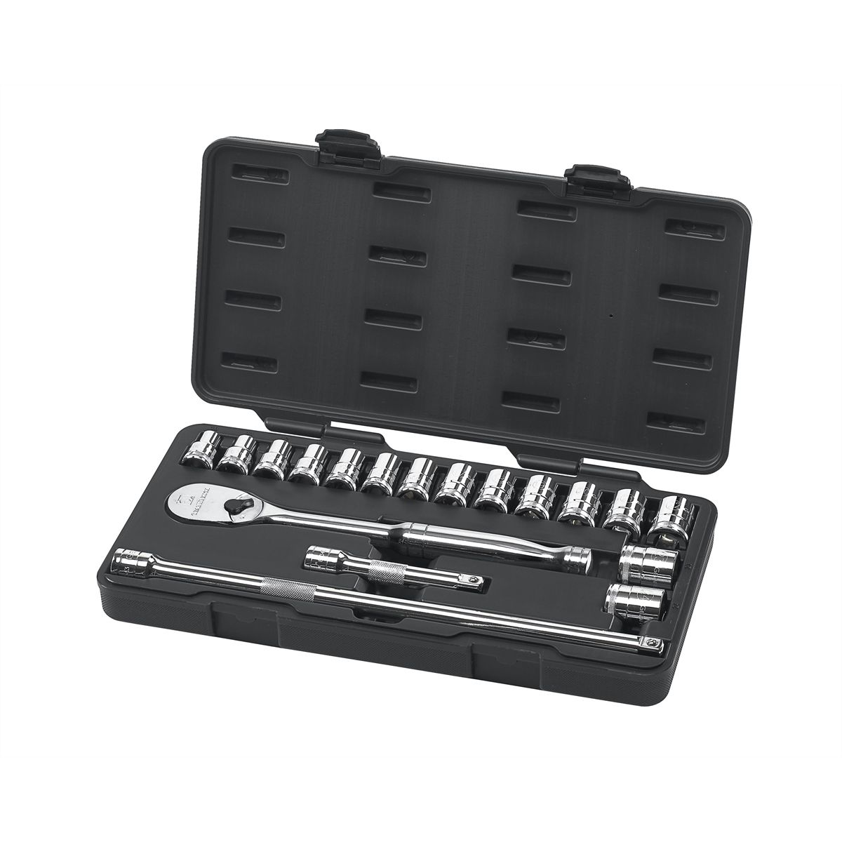 1/2 In Dr Metric 6-Pt Socket Set - 18-Pc