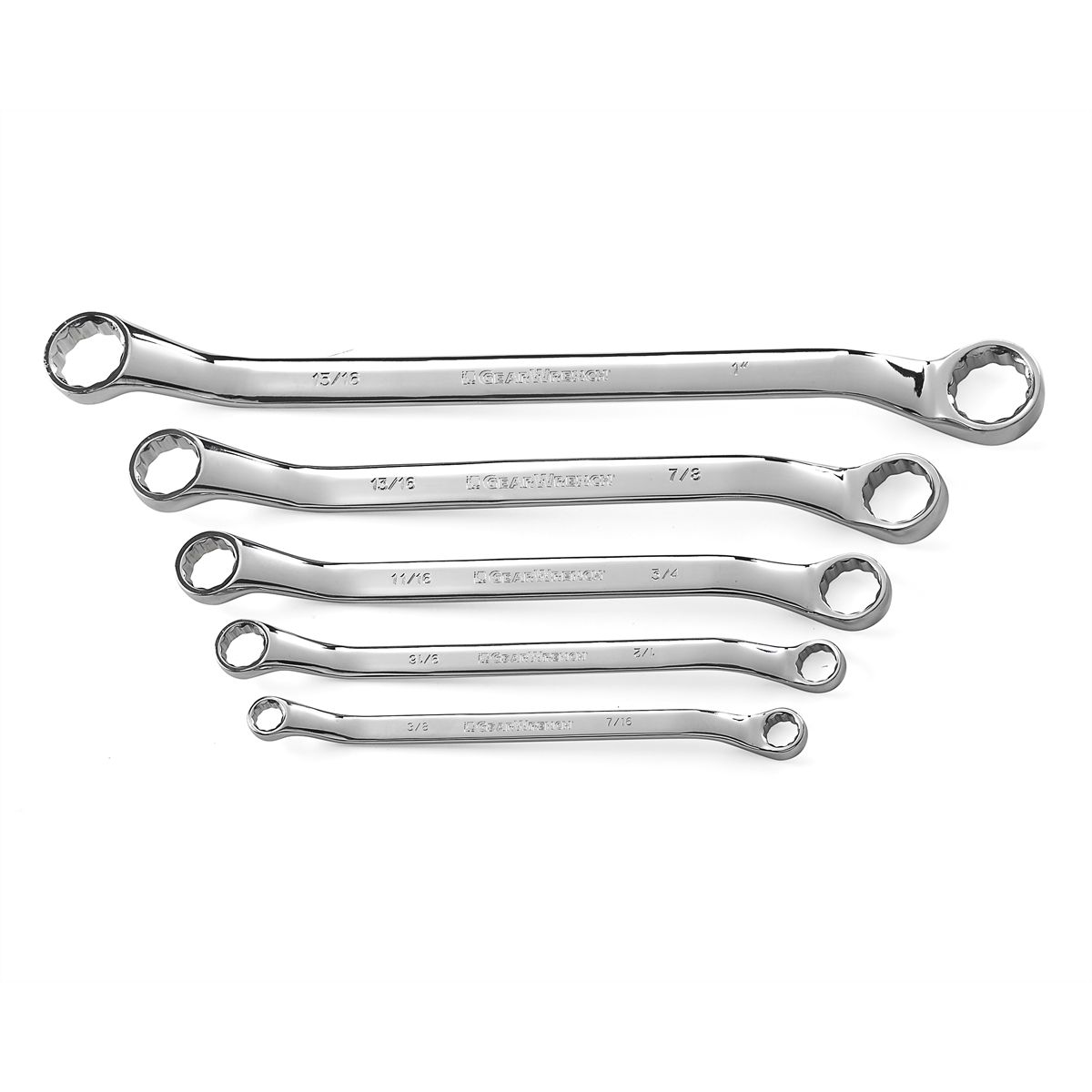 10 SIZES METRIC 5pc DOUBLE ENDED 25 DEGREE OFFSET BOX STYLE RATCHET WRENCH SET