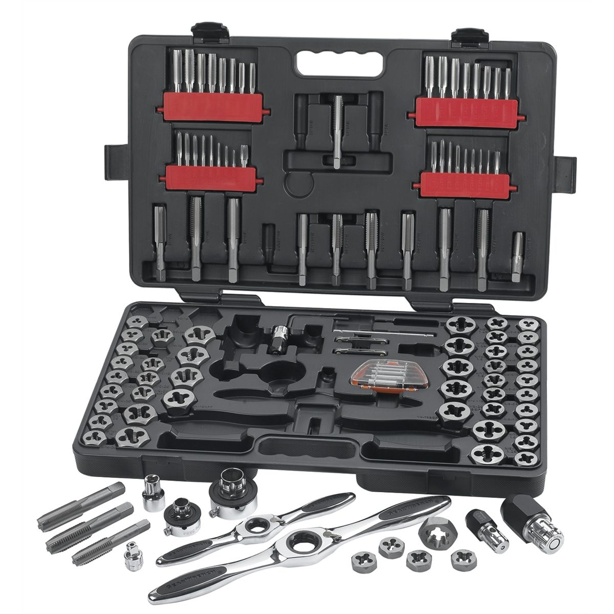 Large SAE and Metric Ratcheting Tap and Die Set - 114-Pc