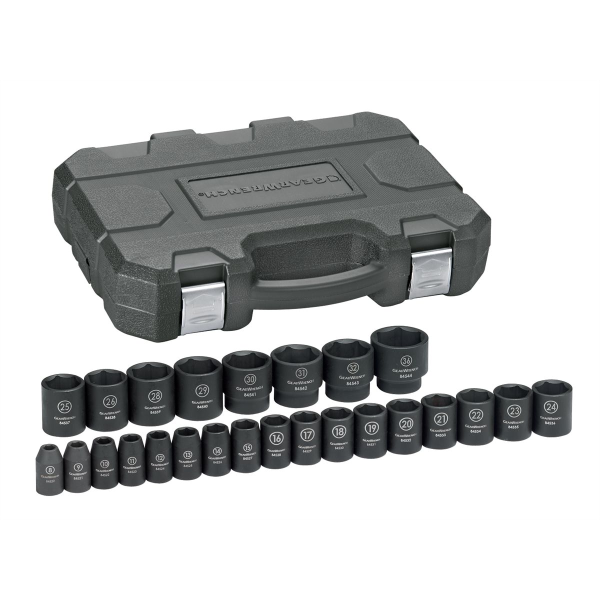 25 Pc. Impact METRIC Standard Socket Set 1/2" DRIVE