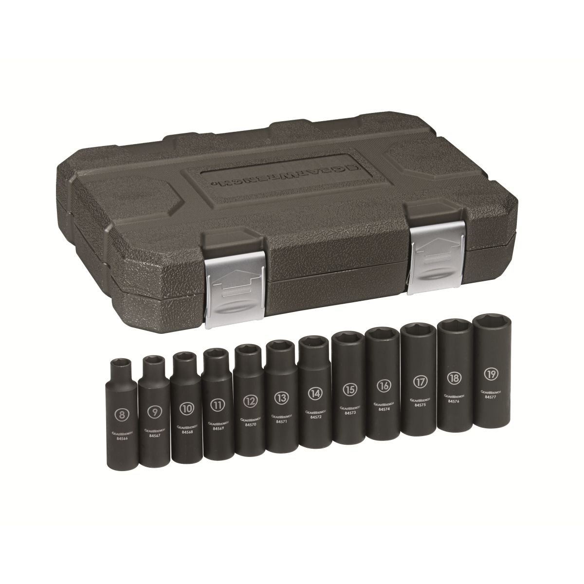 12 Pc. Impact METRIC Deep Socket Set 1/2\\ DRIVE\"