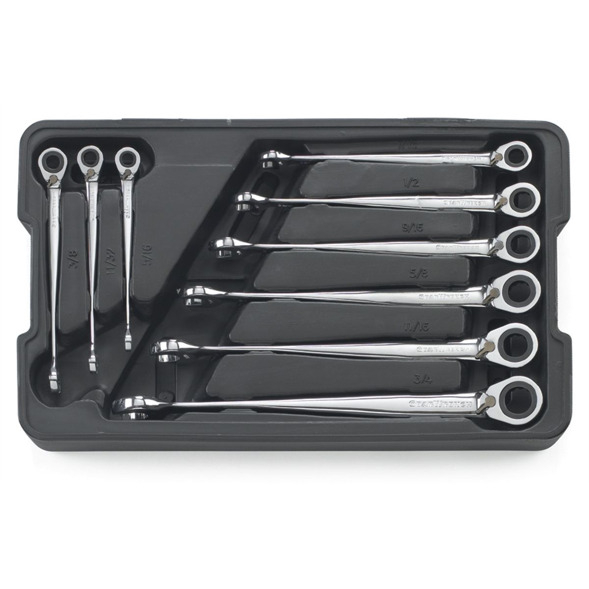 X-Beam Reversible SAE Combination Ratcheting Wrench Set - 9-Pc