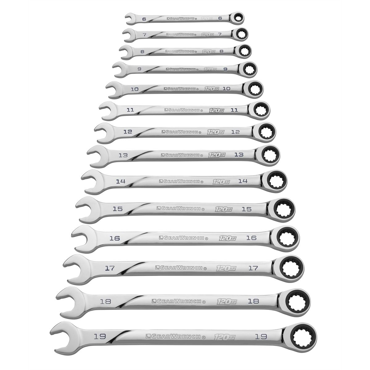 Spline 120XP XL Combo Ratcheting Wrench Set Metric 8-19mm 14 Pc