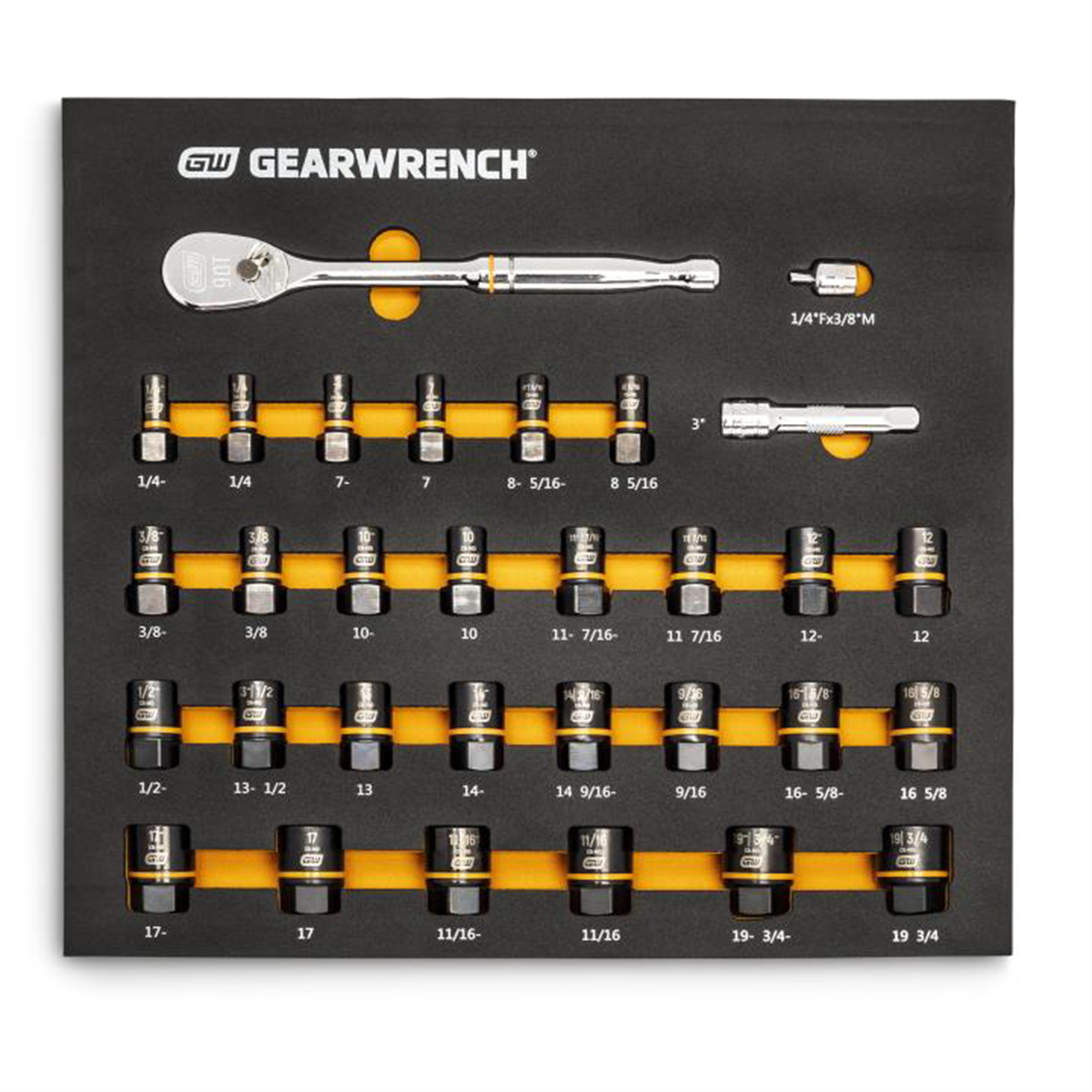 31 Pc 3/8" Drive 90T Ratchet and Bolt Biter™ Socket Set