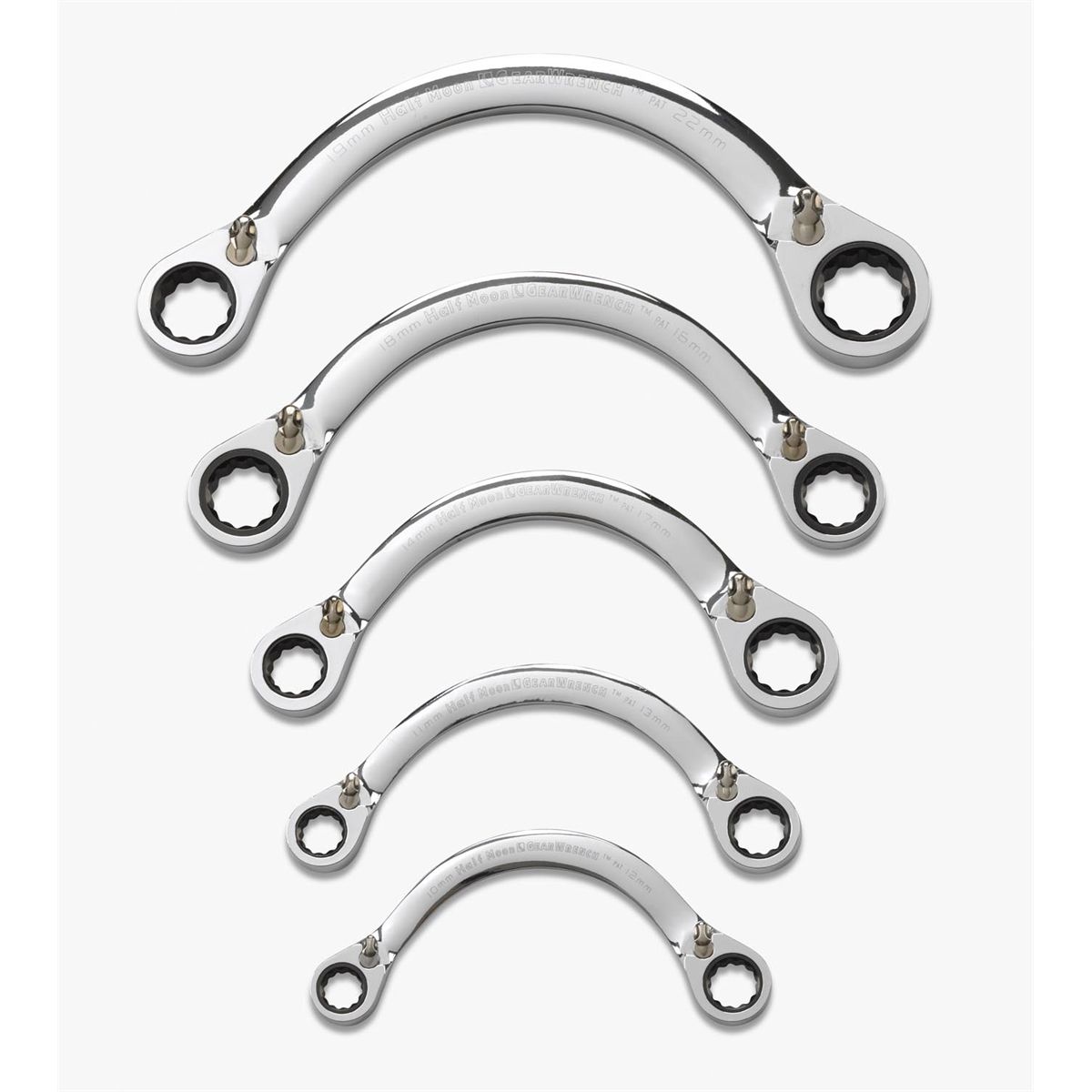 Half Moon Metric Reversible GearWrench Set - 5-Pc