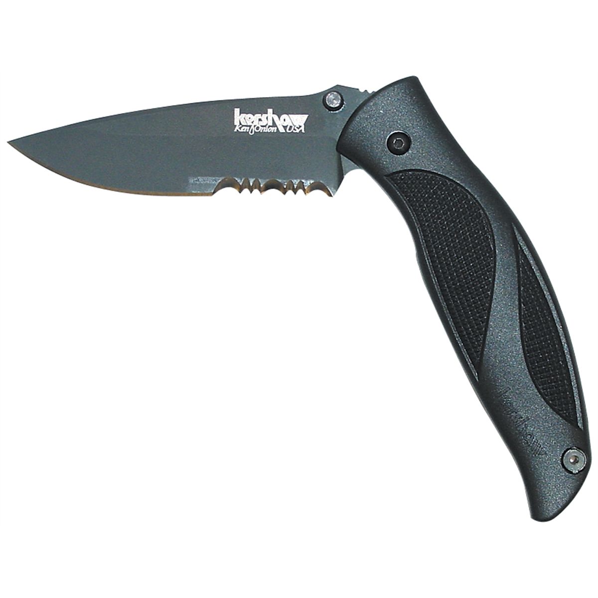 Ken Onion Black Out Knife - Serrated Edge