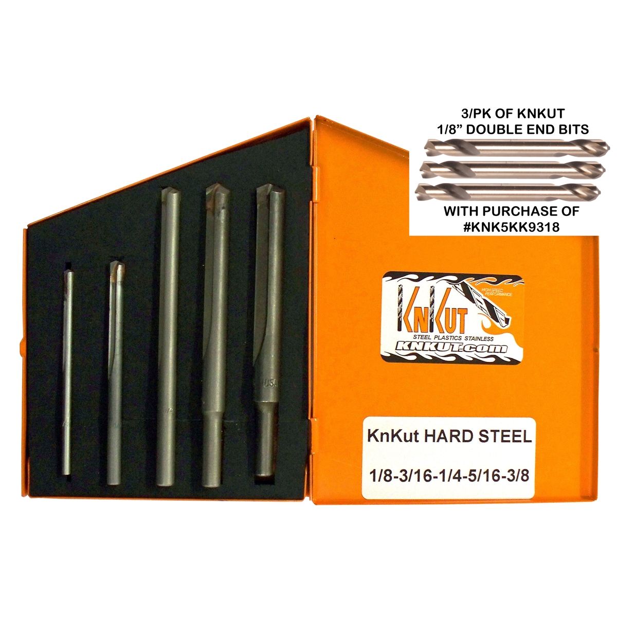 5PC Carbide Tip Bit Set with 3/pk 1/8" D.E. Bits