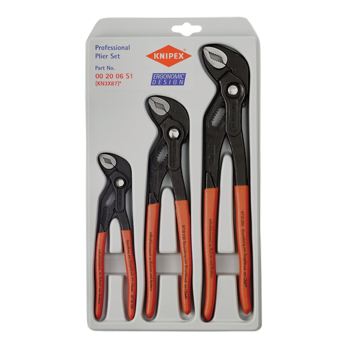 3X87 Cobra Plier Set 00 200 6S1 - 3-Pc