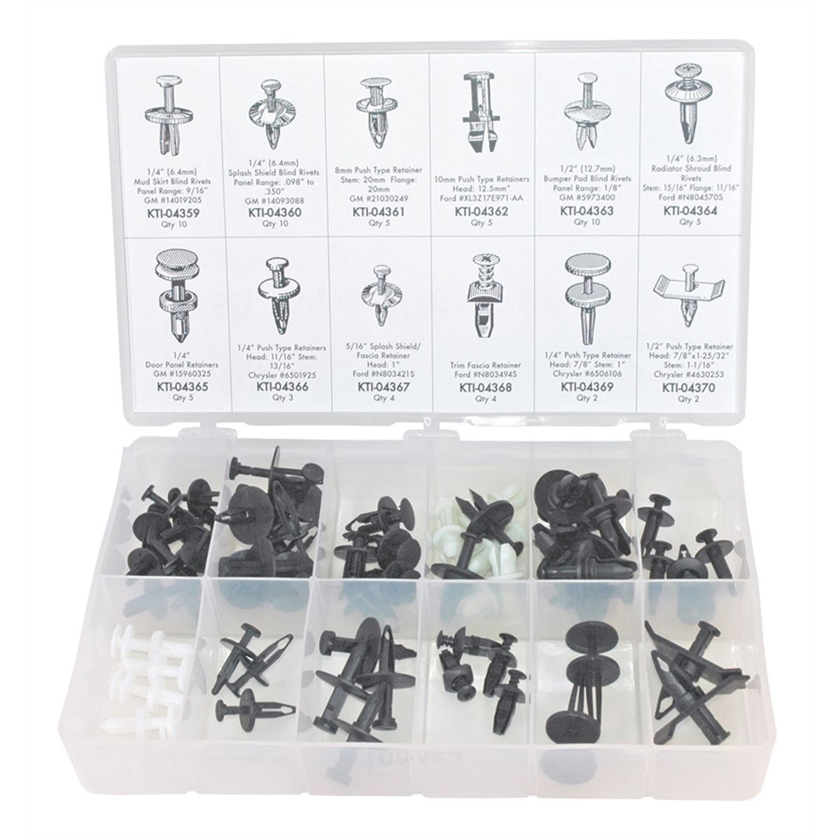 65 Piece Push Type Retainer Kit (All Cars)