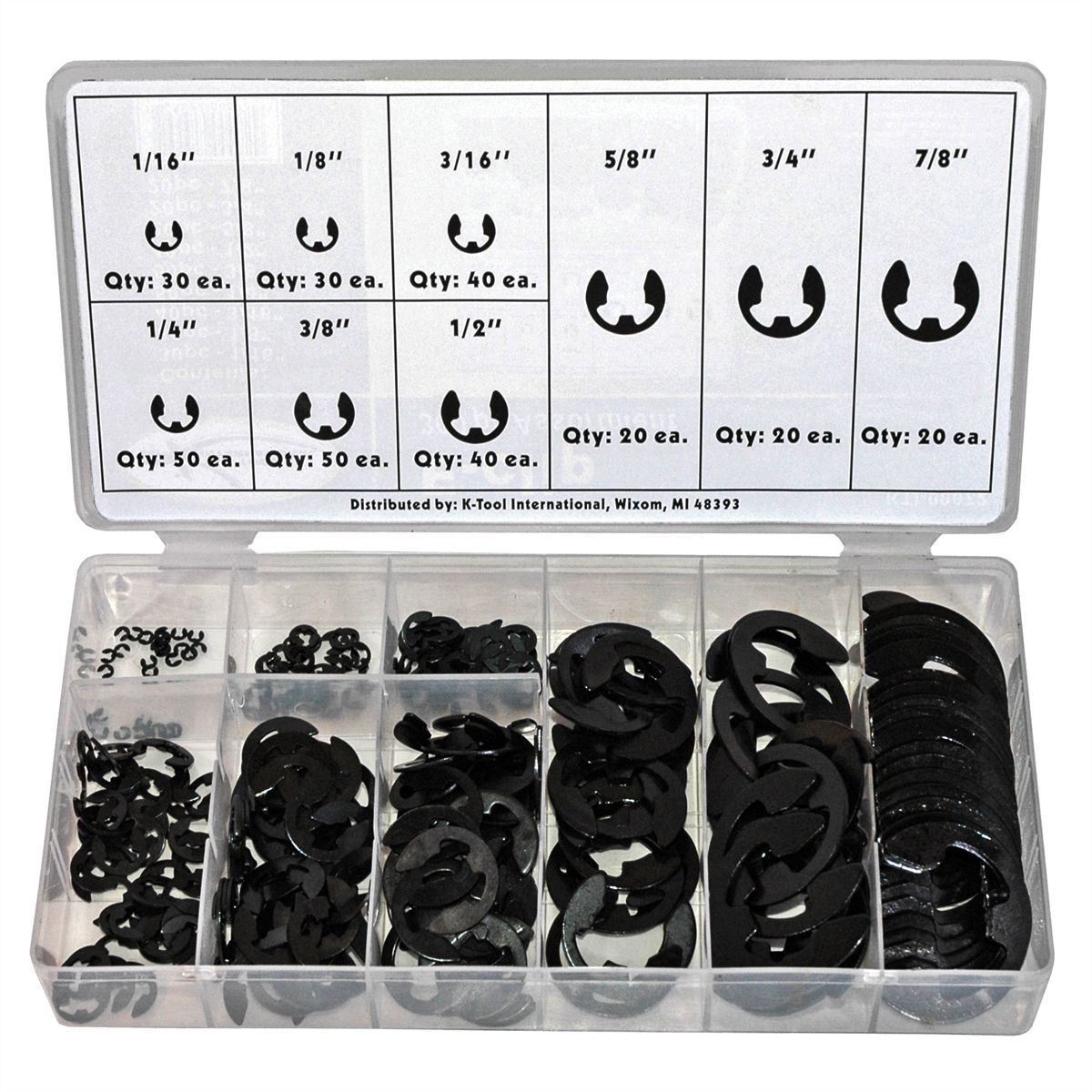 300 Piece E Clip Assortment Kit K Tool International 00072